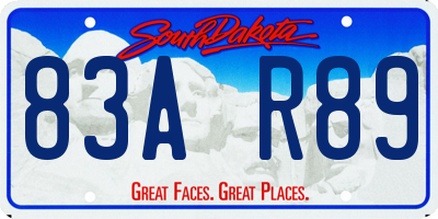 SD license plate 83AR89
