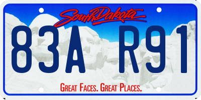 SD license plate 83AR91