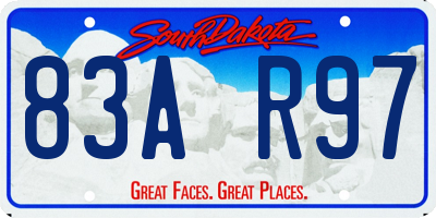 SD license plate 83AR97