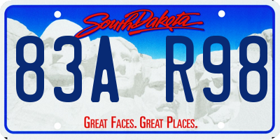 SD license plate 83AR98