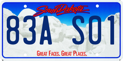 SD license plate 83AS01