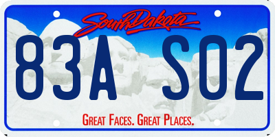 SD license plate 83AS02