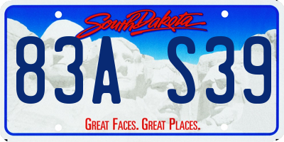 SD license plate 83AS39