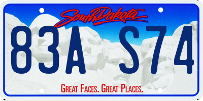 SD license plate 83AS74