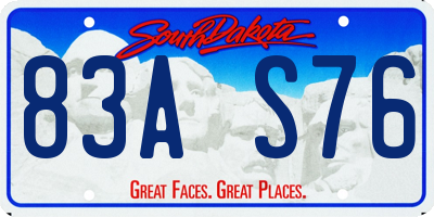 SD license plate 83AS76