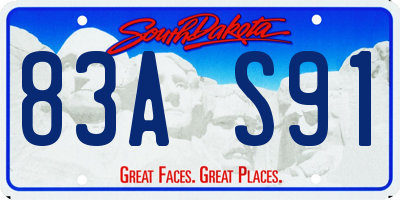 SD license plate 83AS91