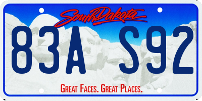 SD license plate 83AS92