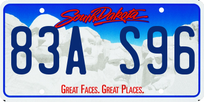 SD license plate 83AS96