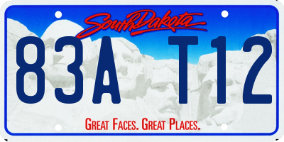SD license plate 83AT12