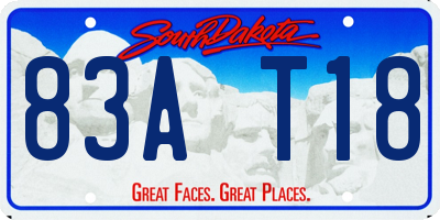 SD license plate 83AT18
