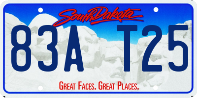 SD license plate 83AT25