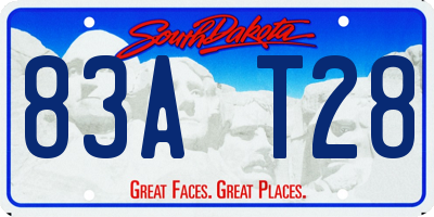 SD license plate 83AT28