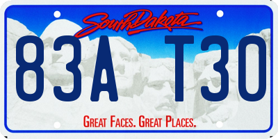 SD license plate 83AT30
