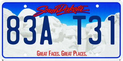 SD license plate 83AT31