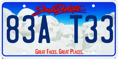 SD license plate 83AT33