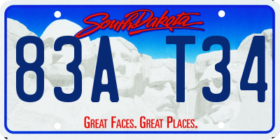 SD license plate 83AT34
