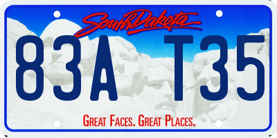 SD license plate 83AT35