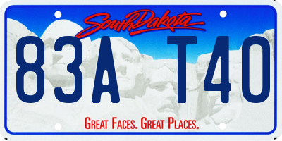 SD license plate 83AT40