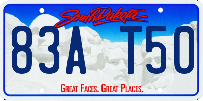 SD license plate 83AT50
