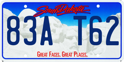 SD license plate 83AT62