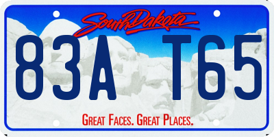 SD license plate 83AT65
