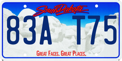 SD license plate 83AT75