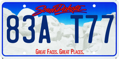 SD license plate 83AT77