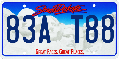 SD license plate 83AT88