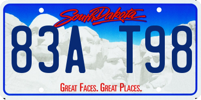 SD license plate 83AT98