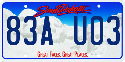 SD license plate 83AU03