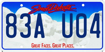 SD license plate 83AU04