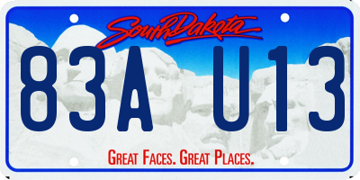 SD license plate 83AU13
