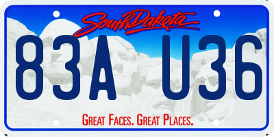 SD license plate 83AU36