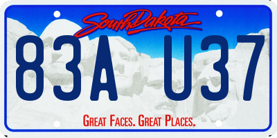 SD license plate 83AU37