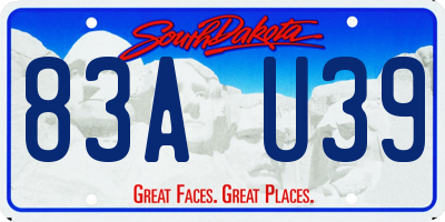 SD license plate 83AU39