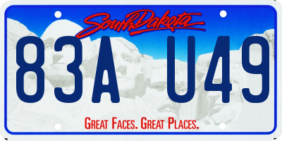 SD license plate 83AU49