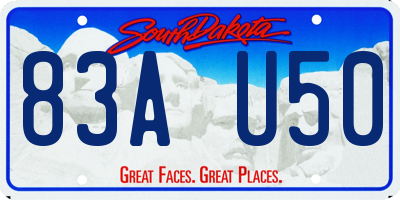 SD license plate 83AU50