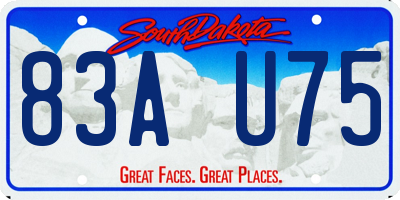 SD license plate 83AU75
