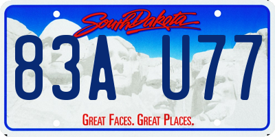 SD license plate 83AU77