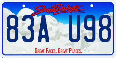 SD license plate 83AU98