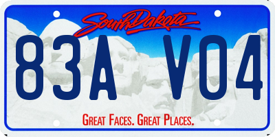 SD license plate 83AV04