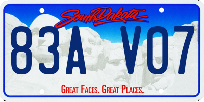 SD license plate 83AV07