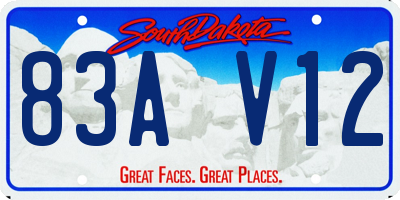 SD license plate 83AV12
