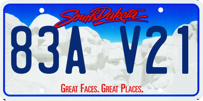 SD license plate 83AV21