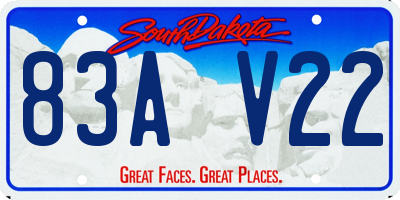 SD license plate 83AV22