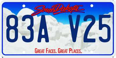 SD license plate 83AV25