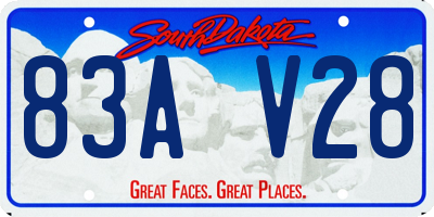 SD license plate 83AV28