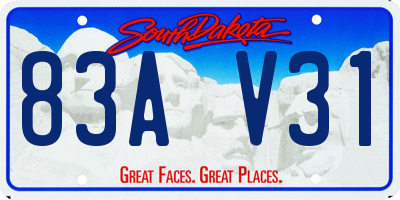SD license plate 83AV31