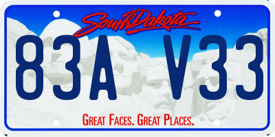 SD license plate 83AV33