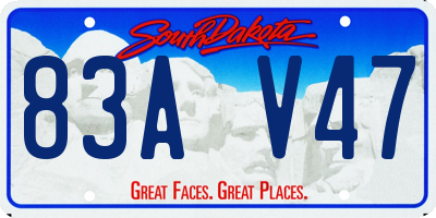 SD license plate 83AV47